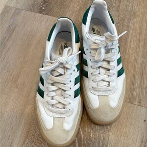Adidas women’s White and Green Sneakers